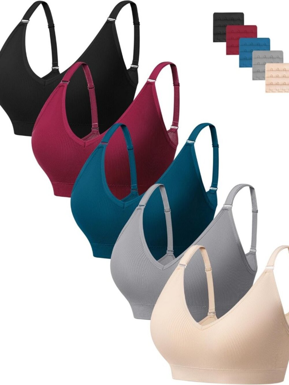 Comfortable Wireless Deep-V Bralettes for Women | Soft T-Shirt & Tank Bras